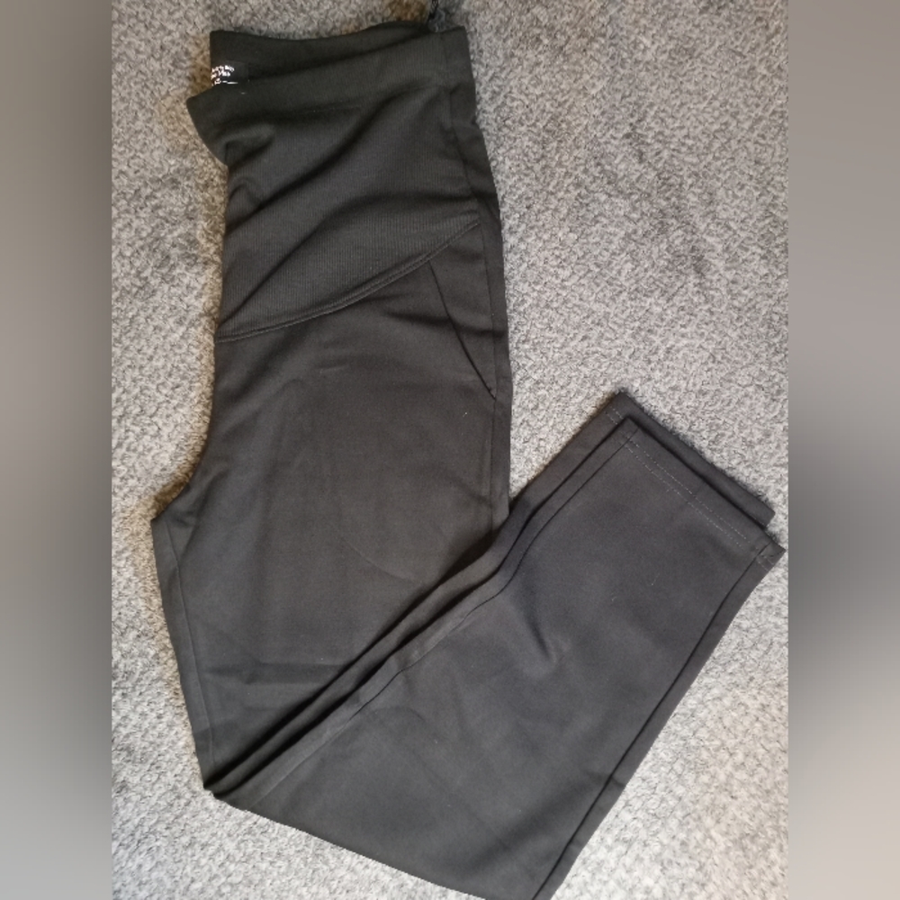 Alina Mae | Black over the bump maternity dress pants